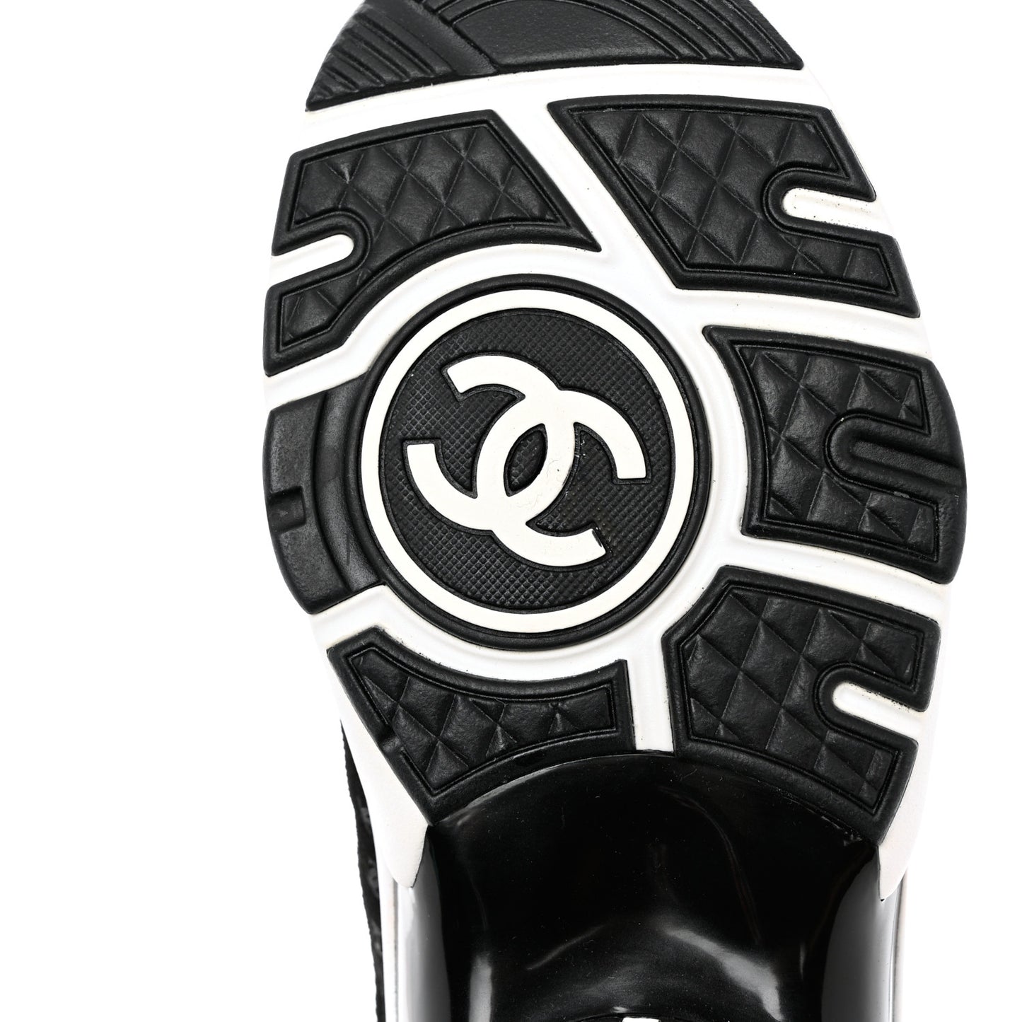 Suede Calfskin Printed CC Sneakers 36.5 Black White