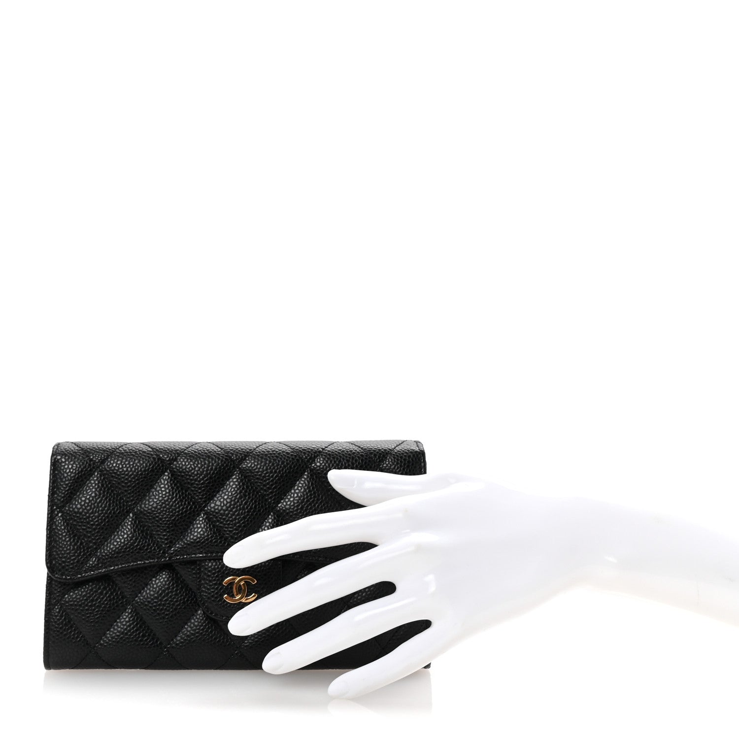 Chanel Caviar Quilted Large Flap Wallet Black 2 of 9