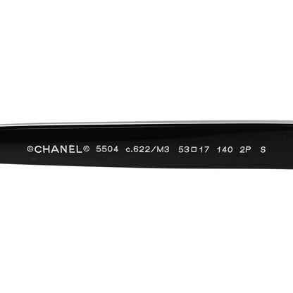 Chanel Acetate Polarized Rectangle Sunglasses 5504 Black 6 of 7