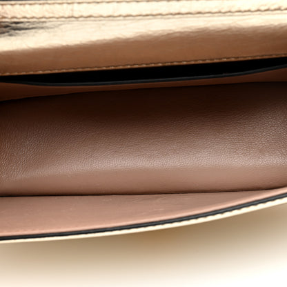 Valentino Garavani Metallic Crackle Effect Calfskin Vlogo Small Loco Shoulder Bag Platino 5 of 9