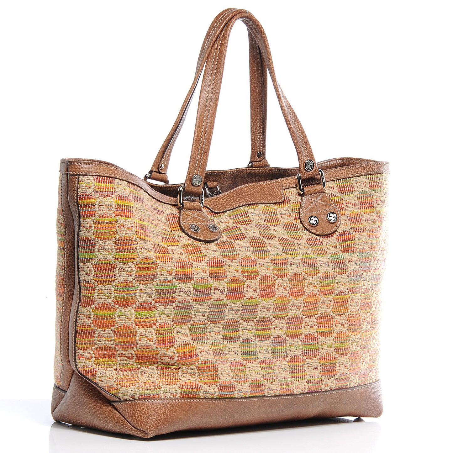 Straw Libeccio Monogram Large Sunset Tote Multicolor