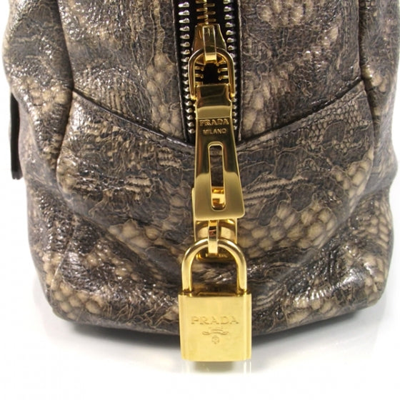 Cervo Lux Print Lace Bauletto Tote