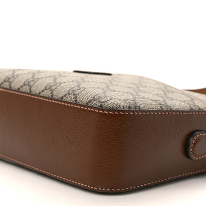 Gucci GG Supreme Monogram Azalea Calfskin Retro Interlocking G Messenger Shoulder Bag Beige Ebony Brown Sugar 9 of 9
