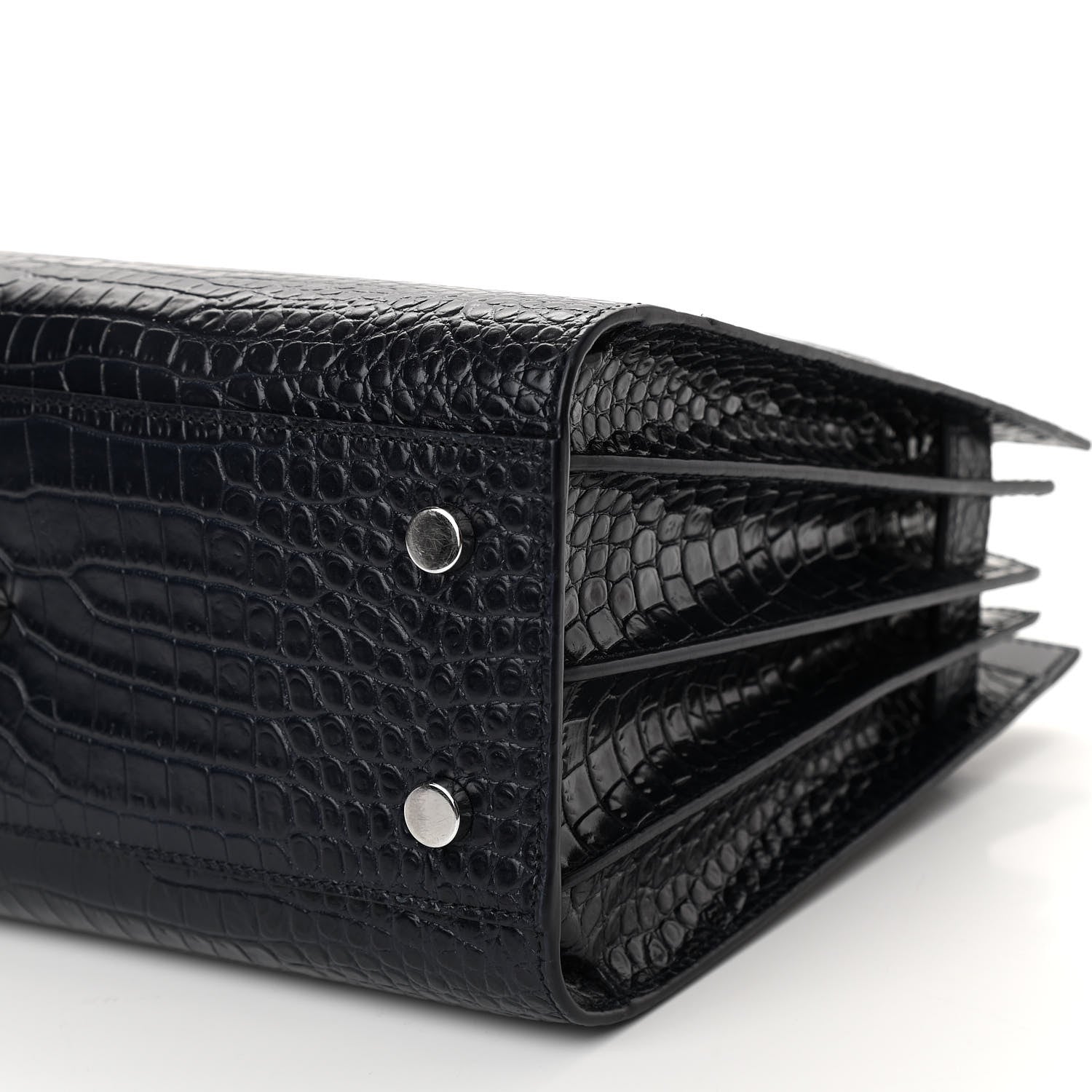 Saint Laurent Calfskin Crocodile Embossed Baby Sac De Jour Navy 10 of 10