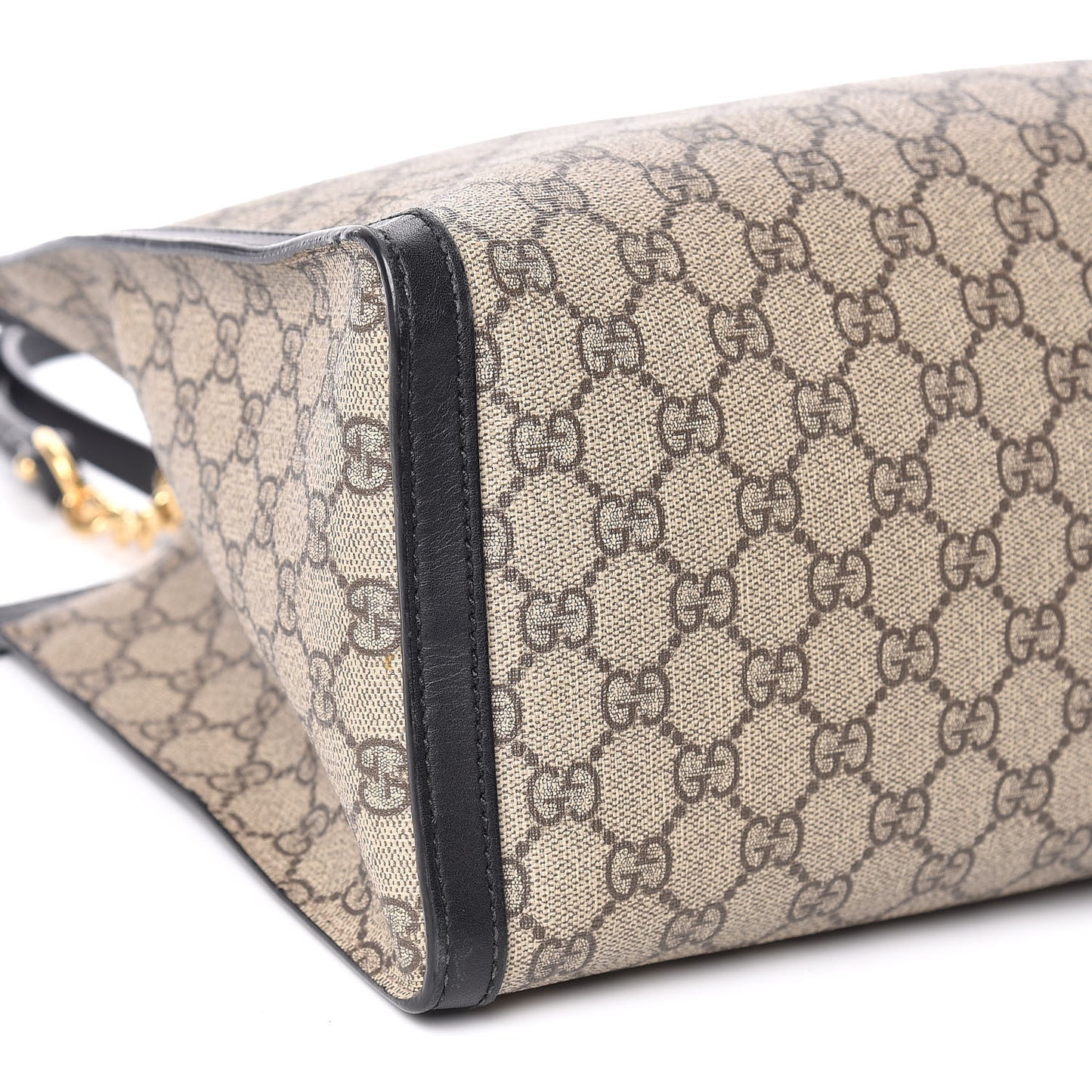 GG Supreme Monogram Medium Padlock Tote Black