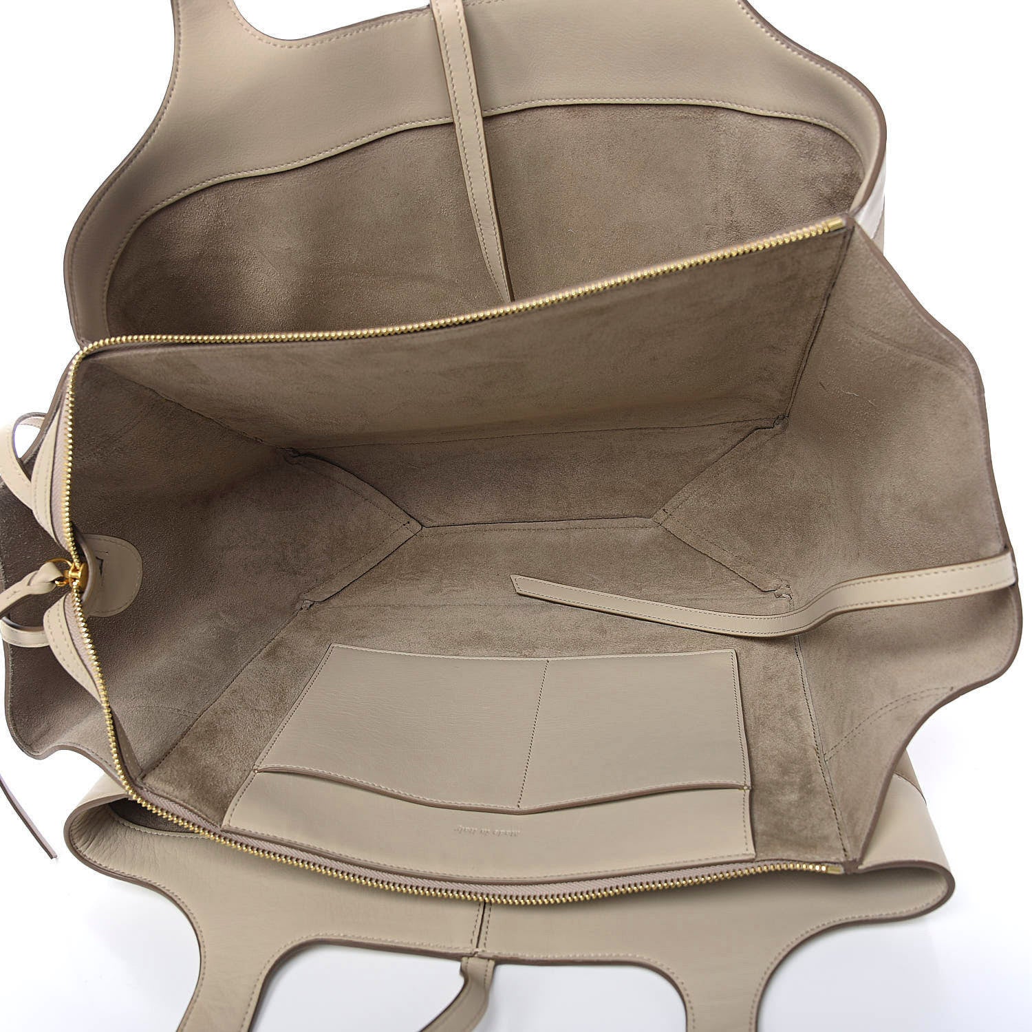 Celine Calfskin Bi-Color Medium Tri-Fold Bag Pale Beige 5 of 10