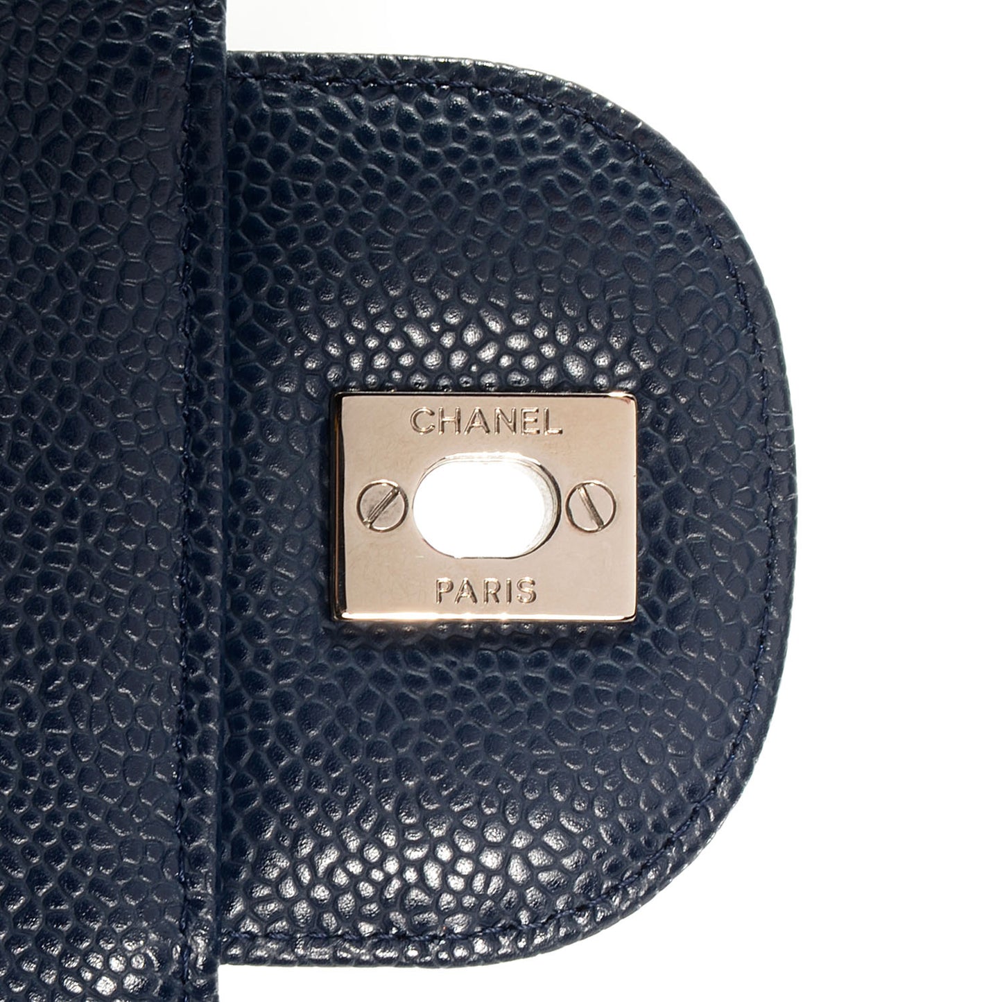 Caviar Jumbo Single Flap Navy Blue