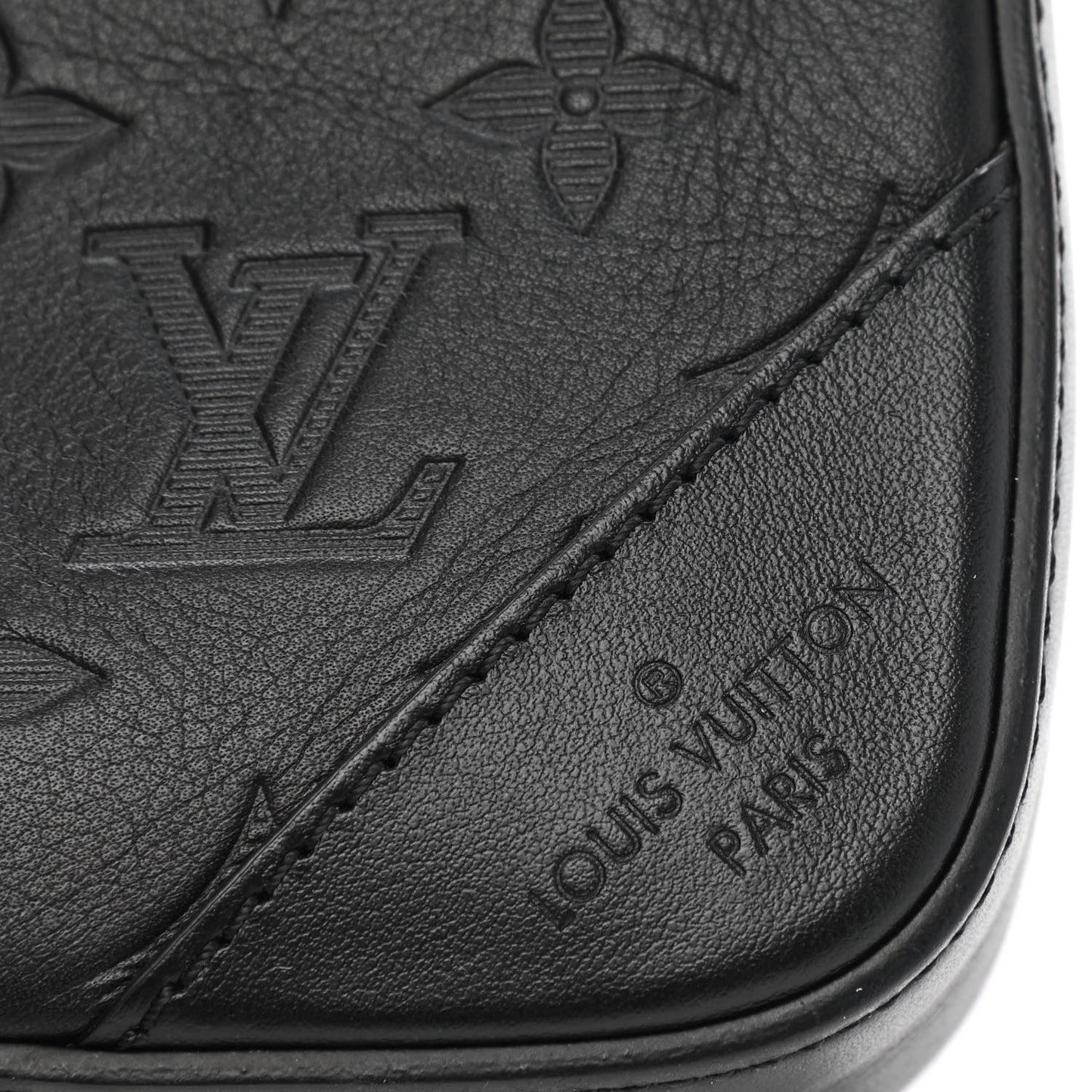 Calfskin Monogram Shadow Duo Messenger Black