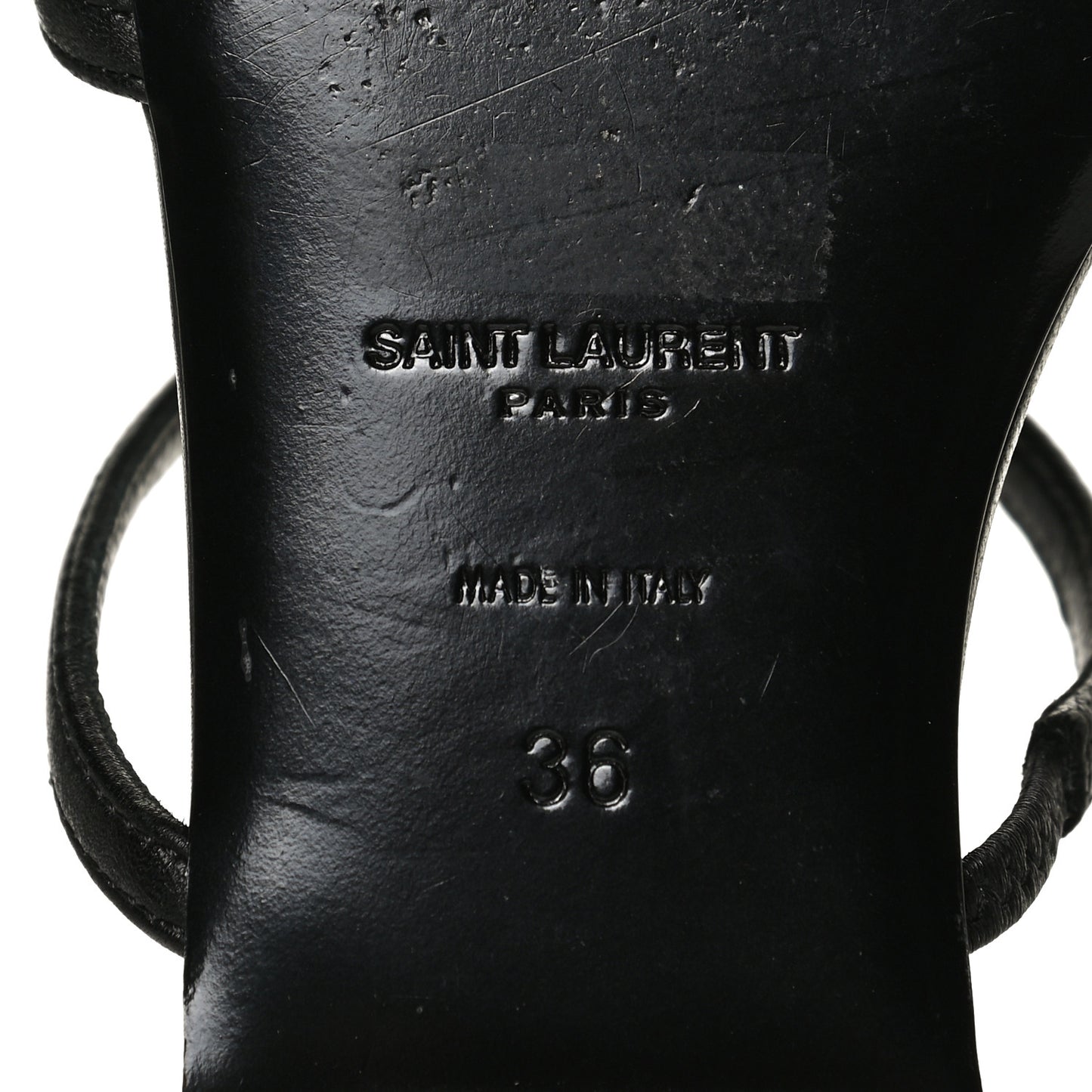 Calfskin Monogram Sandals 36 Black