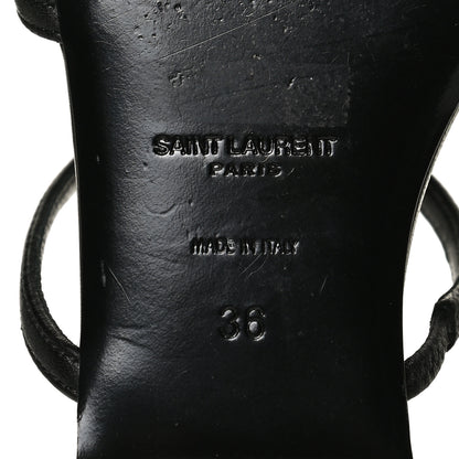 Saint Laurent Calfskin Monogram Sandals 36 Black 8 of 11