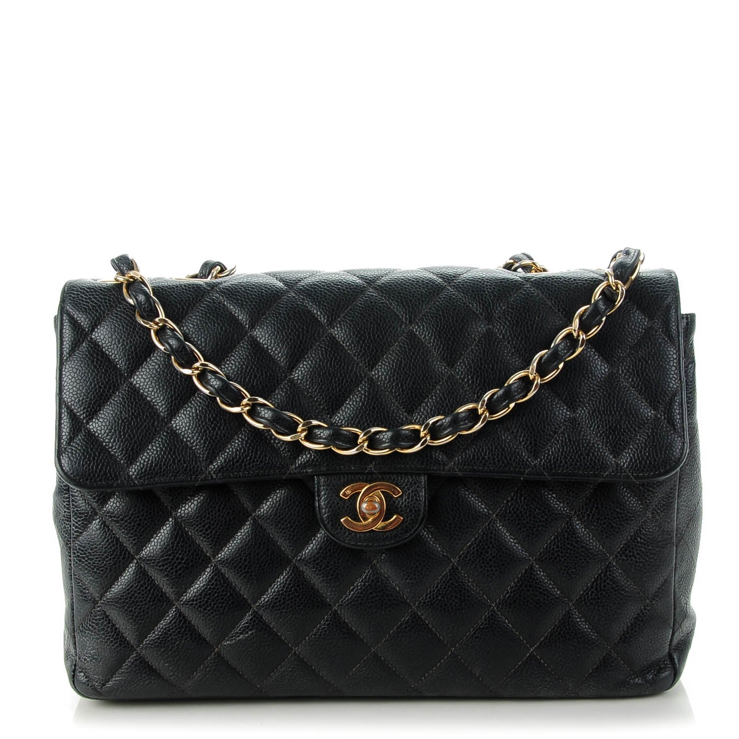 Chanel Caviar Quilted Jumbo Single Flap Black 1 of 7