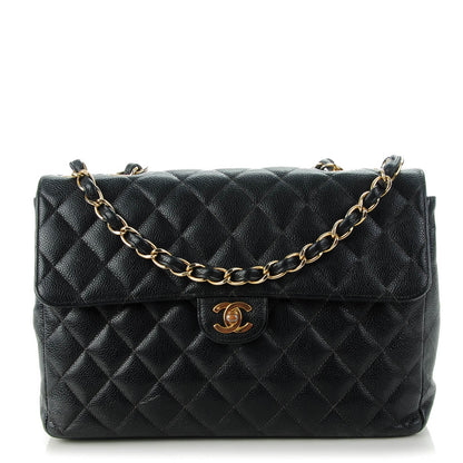 Chanel Caviar Quilted Jumbo Single Flap Black 1 of 7