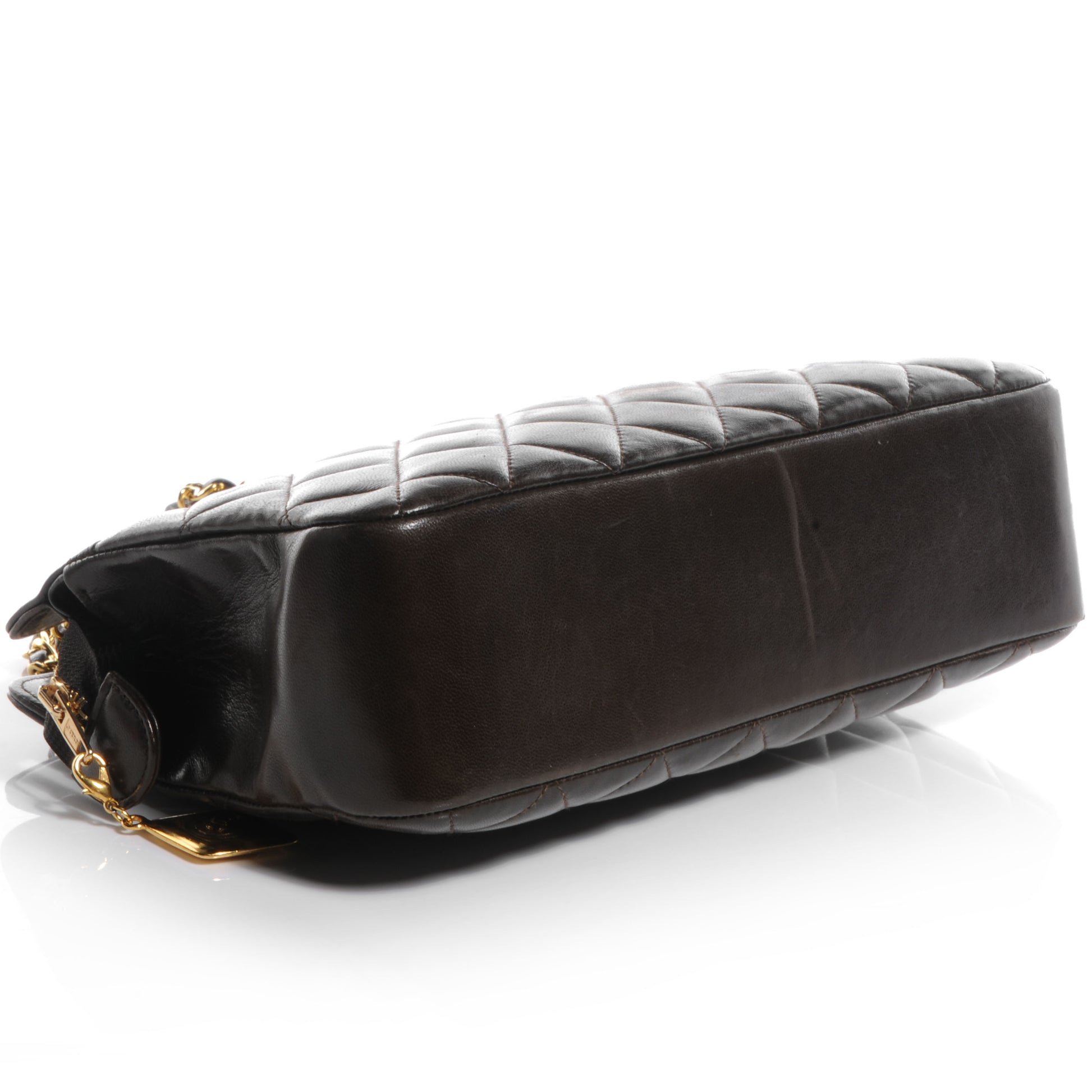 Chanel Lambskin Quilted Shoulder Bag Brown 4 of 8