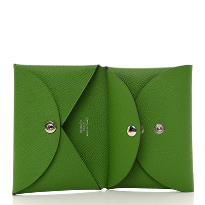 Hermes Epsom Calvi Duo Card Case Vert Yucca 5 of 7