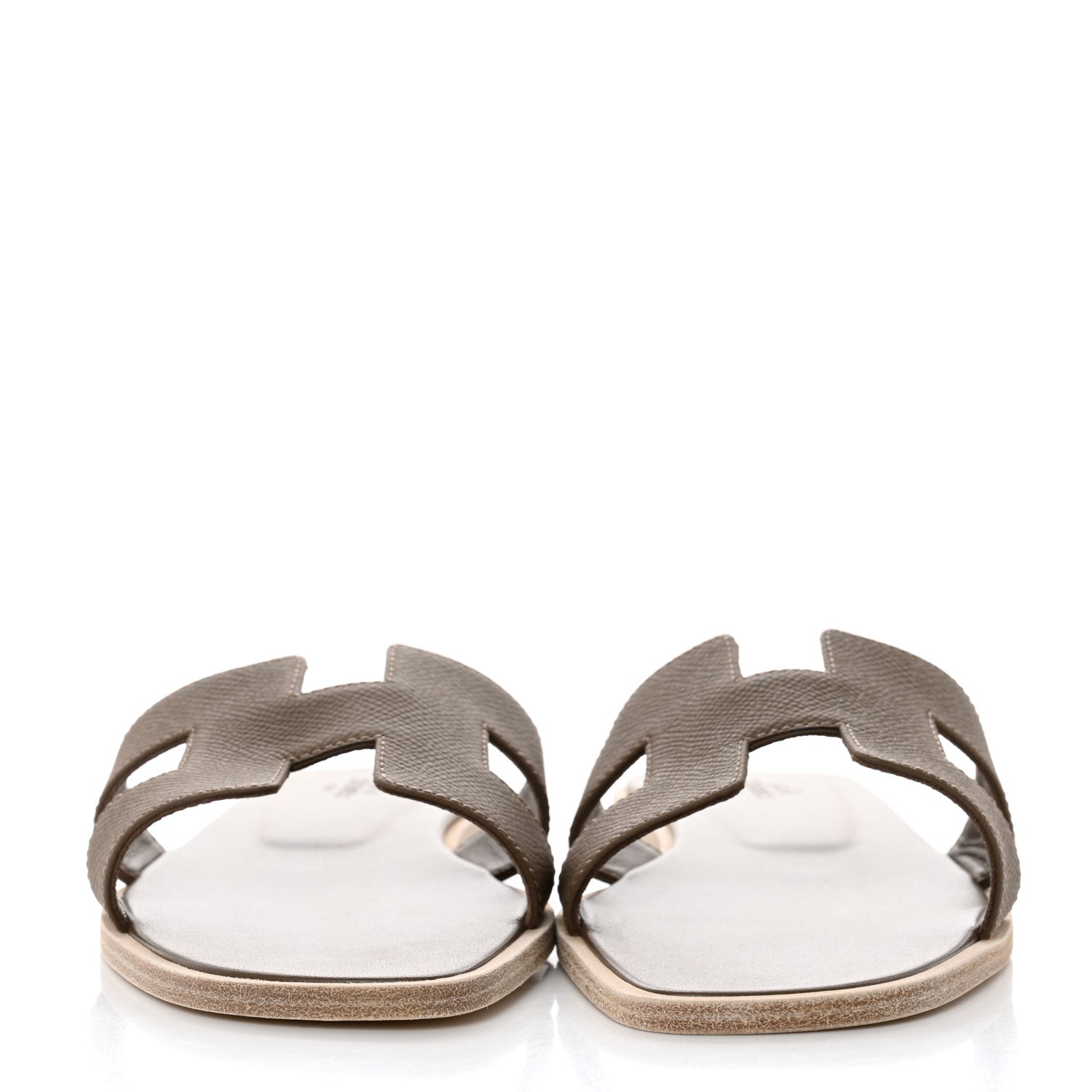 Hermes Epsom Oran Sandals 39 Etoupe 2 of 8