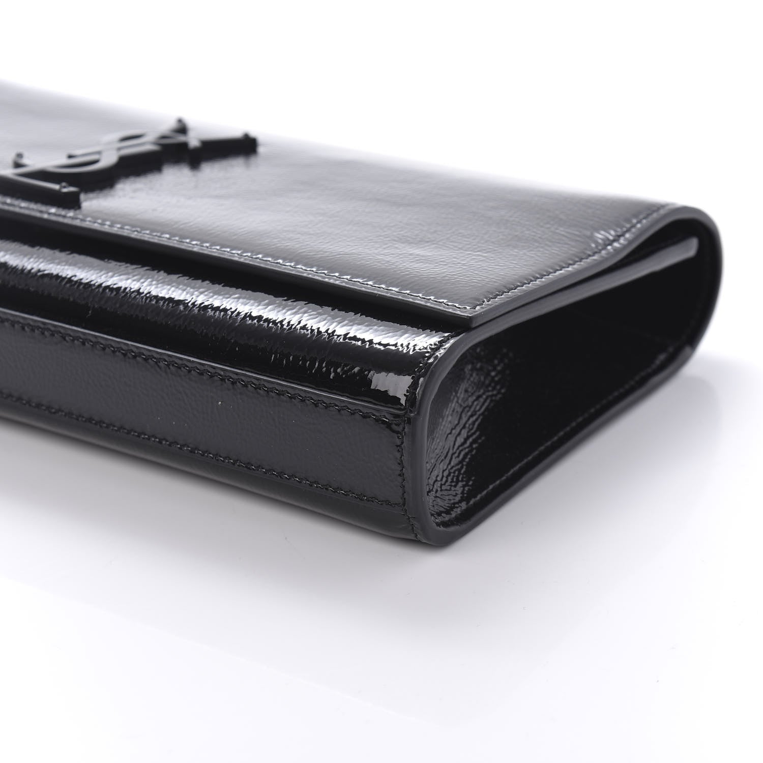 Saint Laurent Textured Patent Classic Monogram Clutch Black 7 of 9