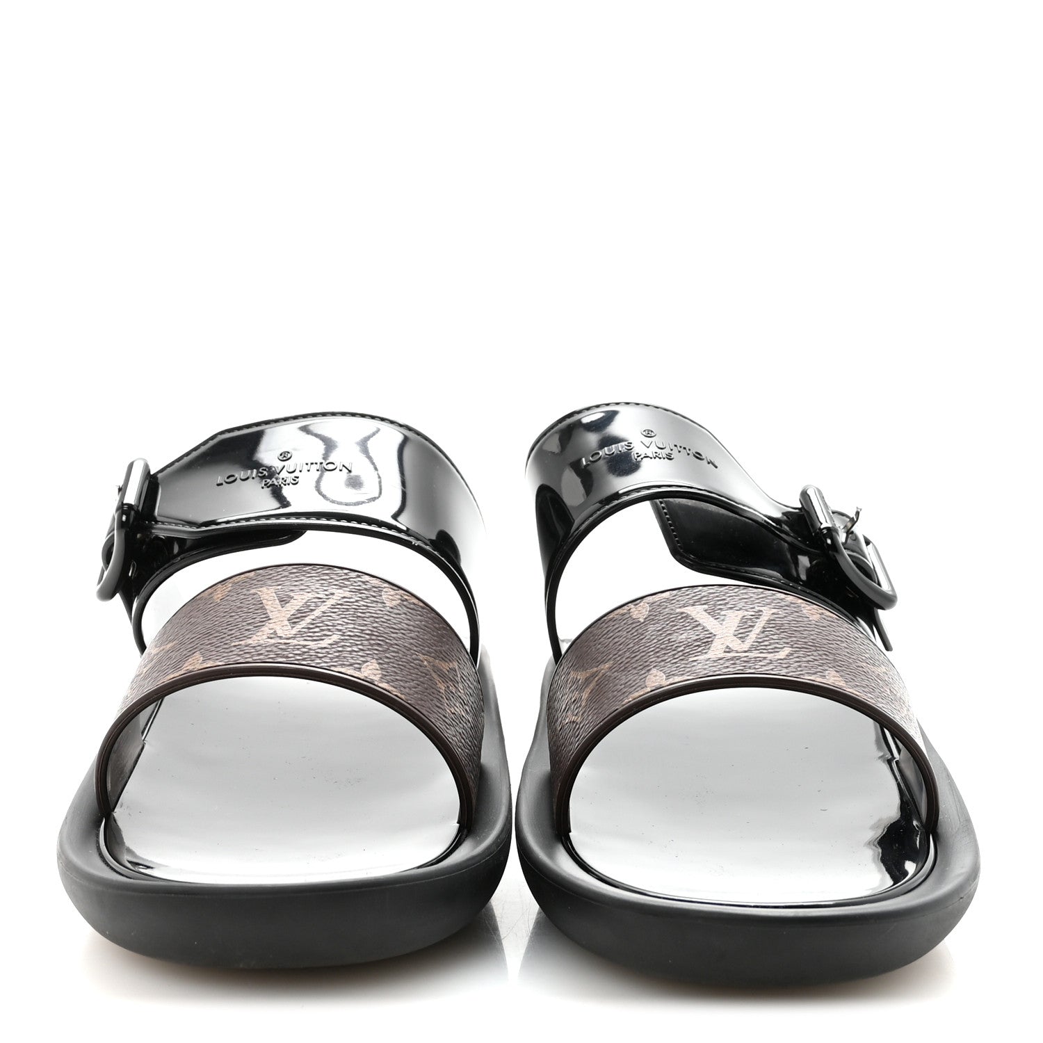 Louis Vuitton Monogram Sunbath Flat Mule Sandals 39 Black 3 of 9