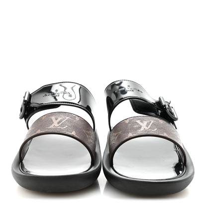 Louis Vuitton Monogram Sunbath Flat Mule Sandals 39 Black 3 of 9