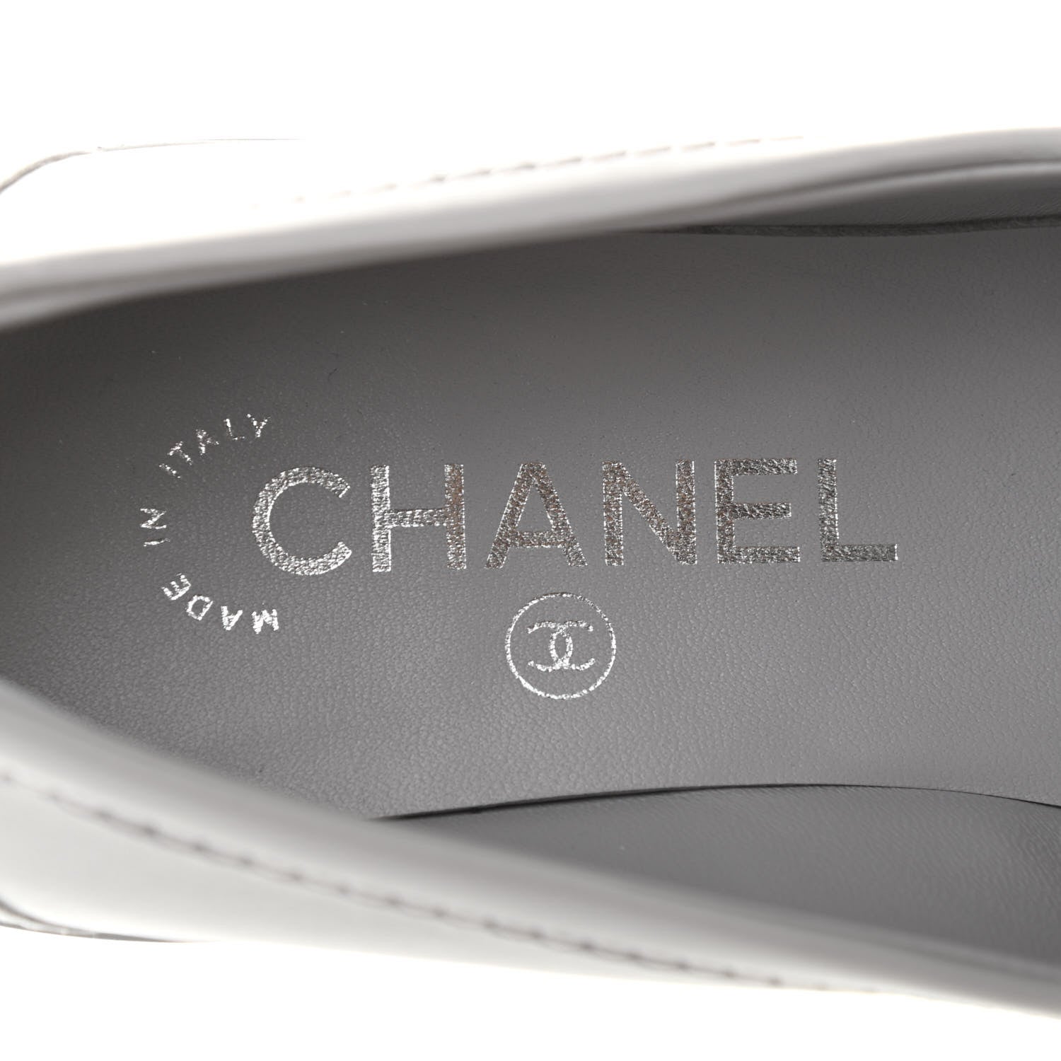 Chanel Lambskin Quilted CC Turnlock Loafers 38 Grey 5 of 9