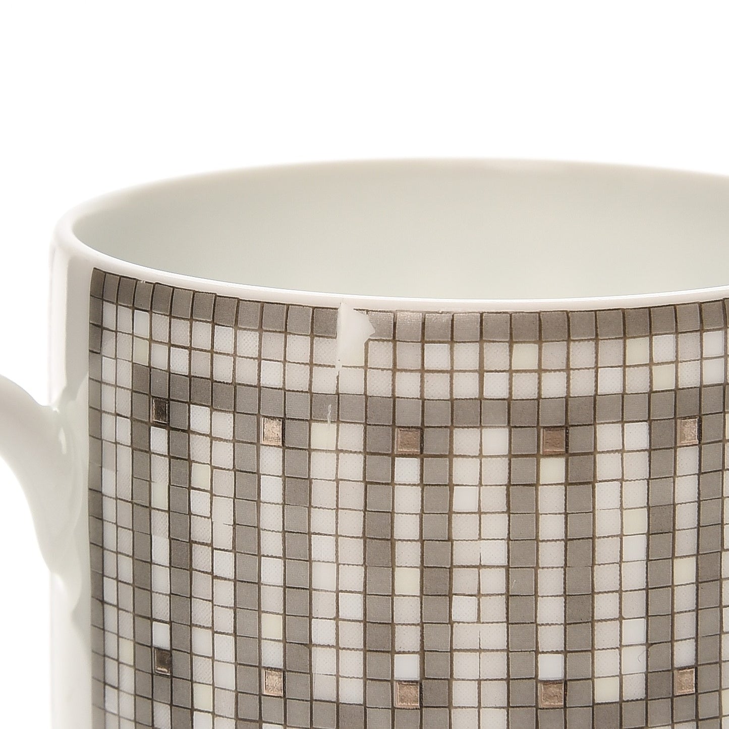 Porcelain Mosaique Au 24 Platine Tea Cup And Saucer Set Of 2 Platinum