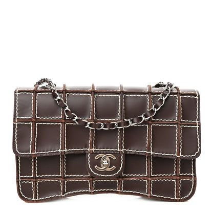 Chanel Lambskin Contrast Square Stitch Flap Brown 1 of 10