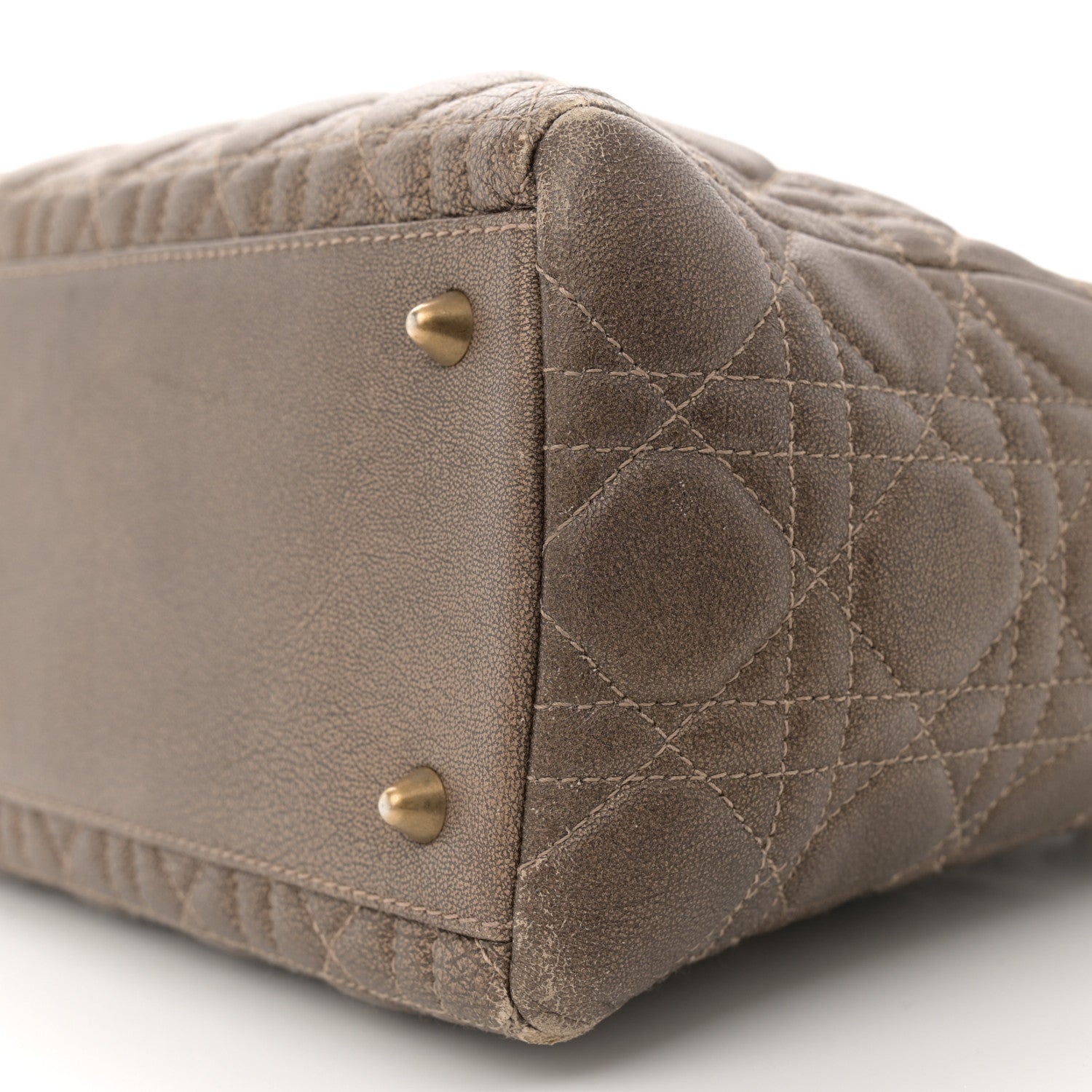 Christian Dior Metallic Lambskin Cannage Medium Lady Dior Bronze 10 of 12