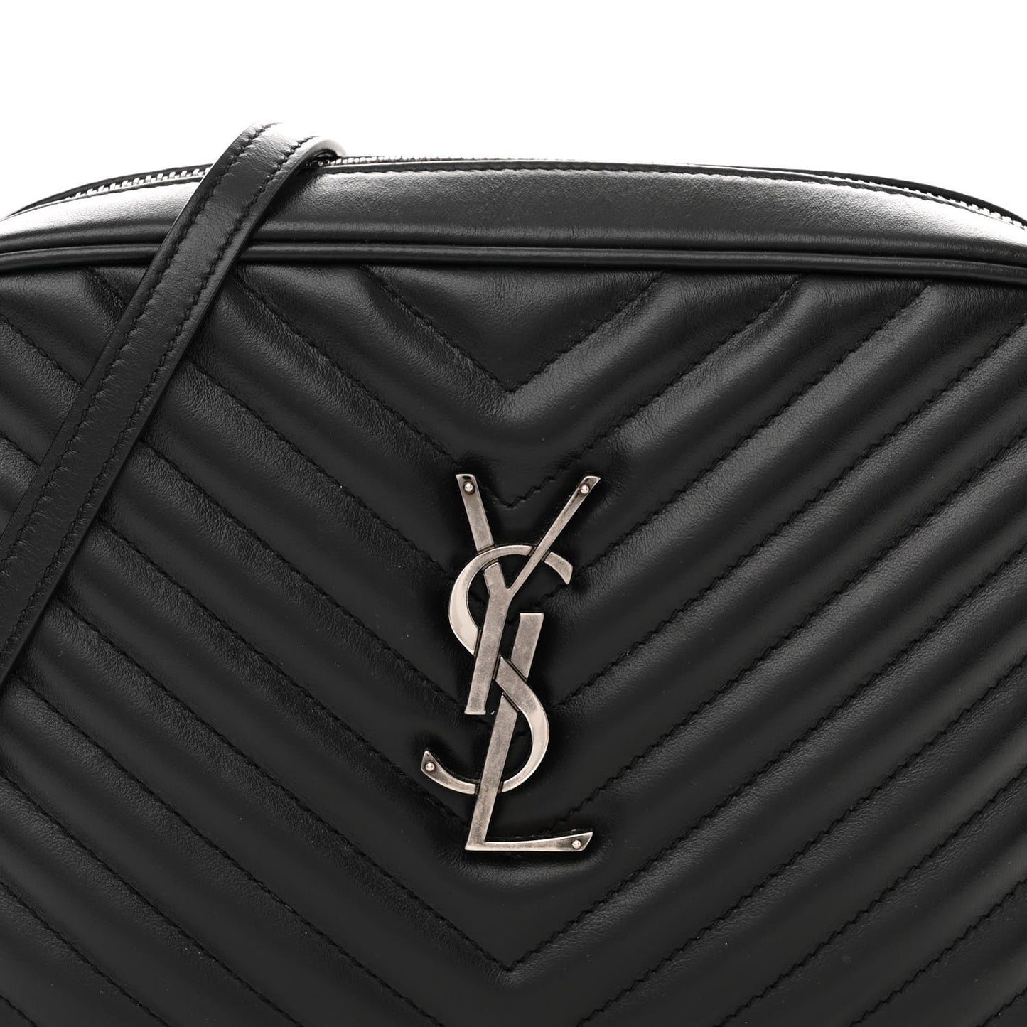 Calfskin Matelasse Monogram Lou Camera Bag Black