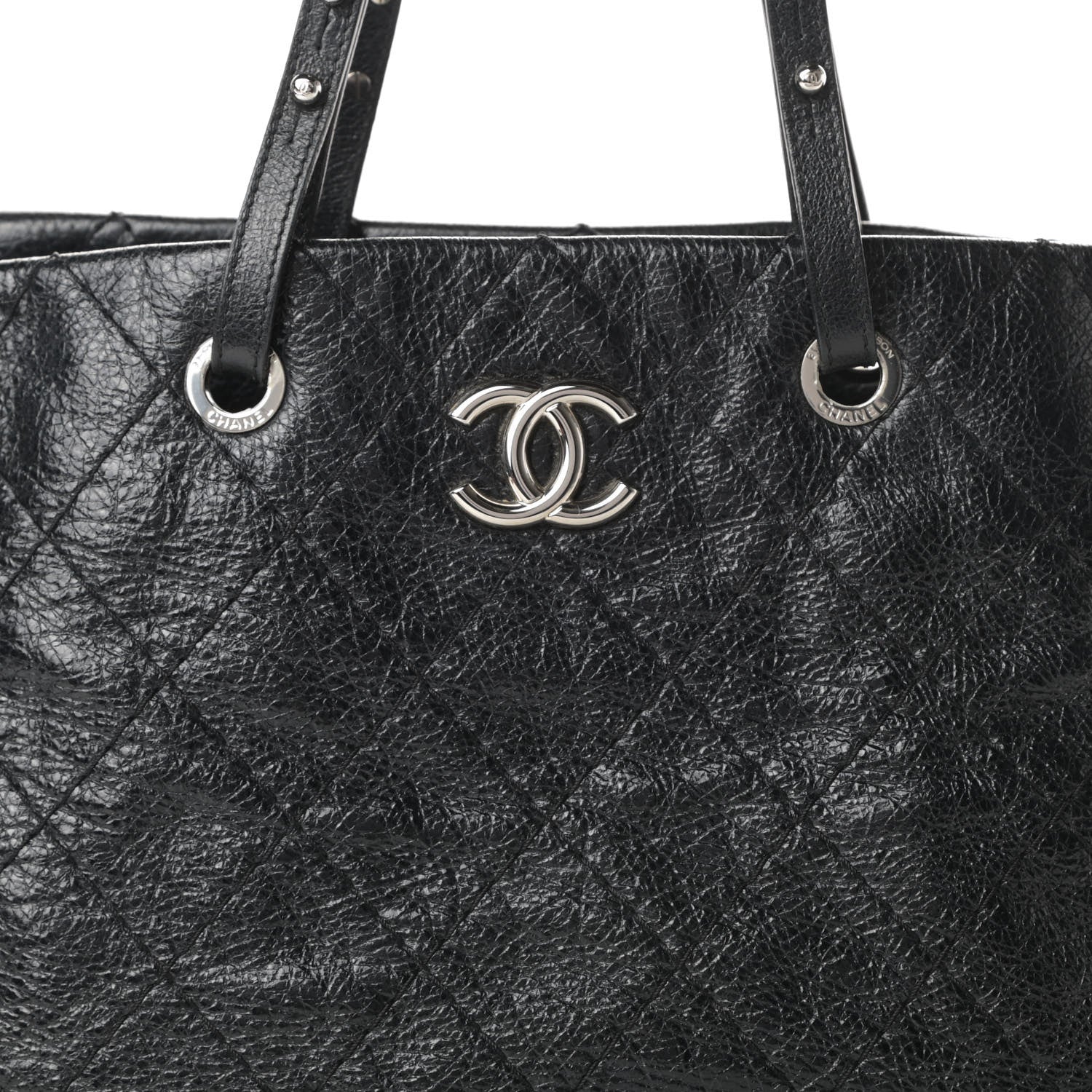 Chanel Glazed Calfskin Large On The Road Tote Black 8 of 12