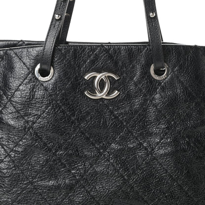 Chanel Glazed Calfskin Large On The Road Tote Black 8 of 12