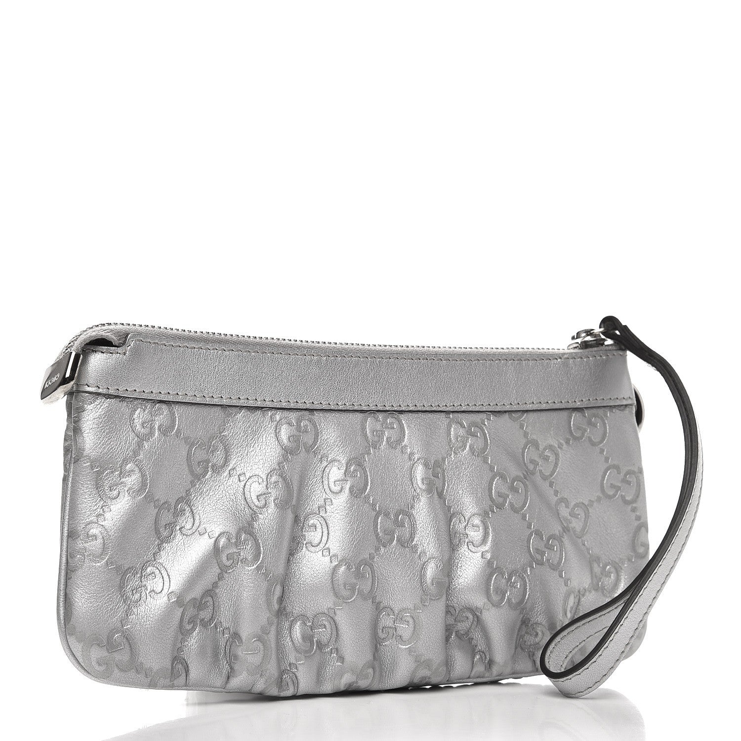 Gucci Guccissima New Britt Wristlet Silver 3 of 7