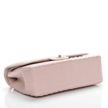 Chanel Calfskin Chevron Quilted Jumbo Double Flap Light Pink 4 of 7