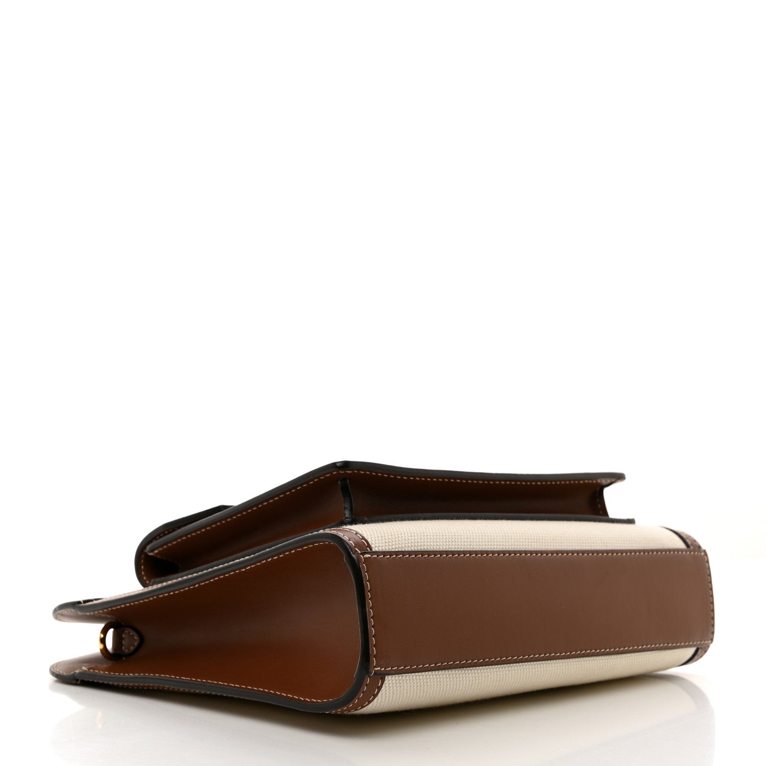 Burberry Canvas Smooth Calfskin Two Tone Mini Pocket Bag Tan 4 of 10