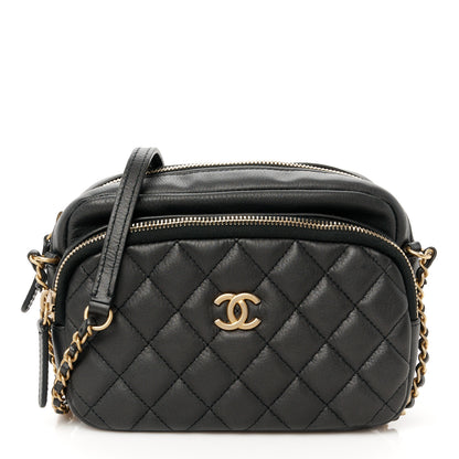 Chanel Calfskin Quilted Day Trips Camera Case Black 1 of 10