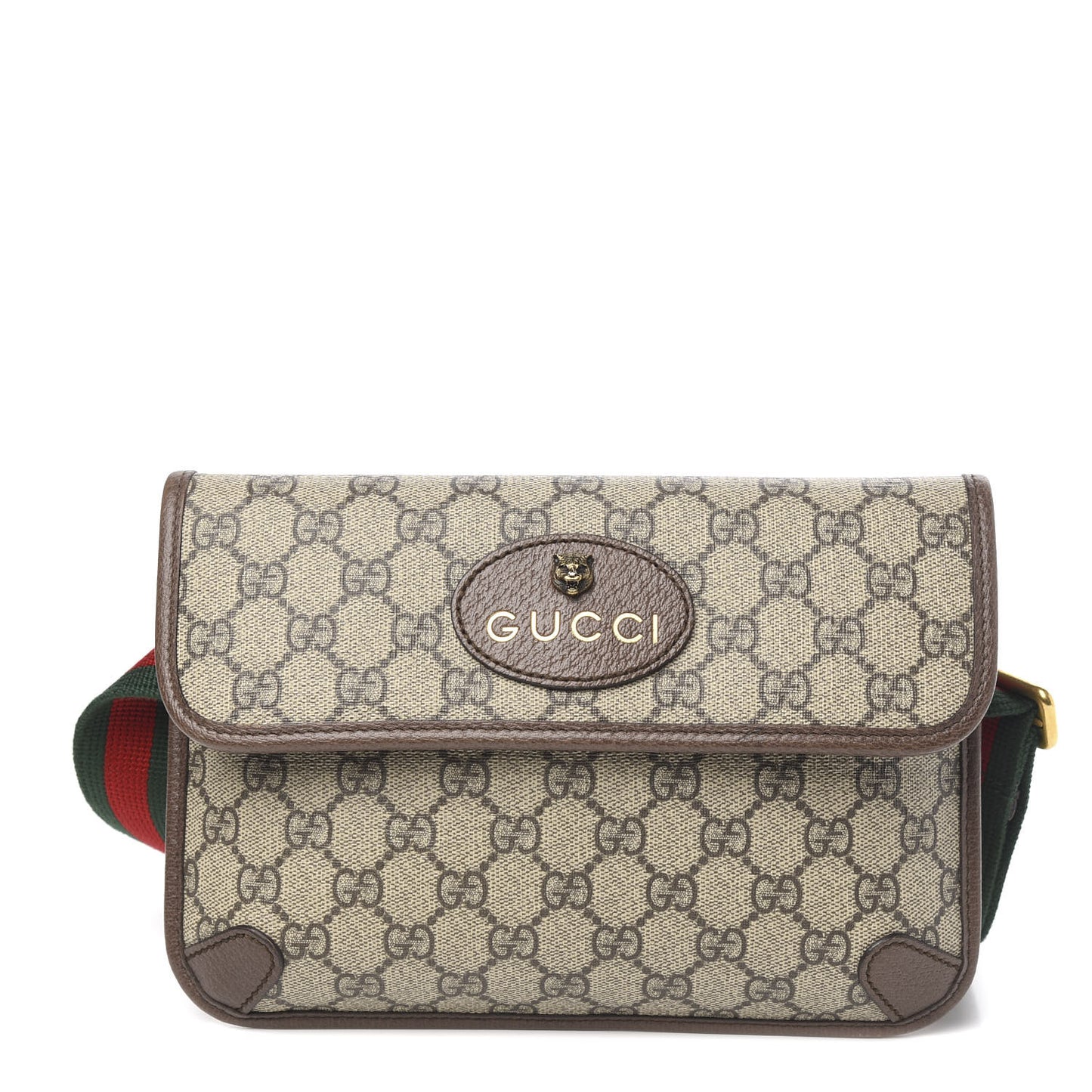 GG Supreme Monogram Neo Vintage Web Belt Bag Brown