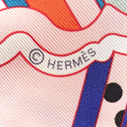 Hermes Silk Faubourg Rainbow Twilly Rose Pale Rouge Vert 4 of 4
