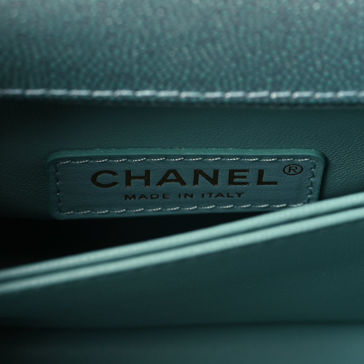 Metallic Caviar Quilted Mini Coco Handle Flap Light Blue