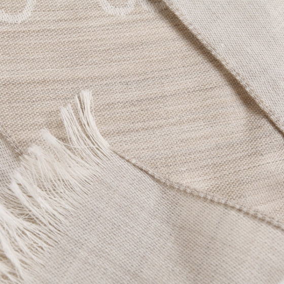 Wool Silk Monogram Scarf