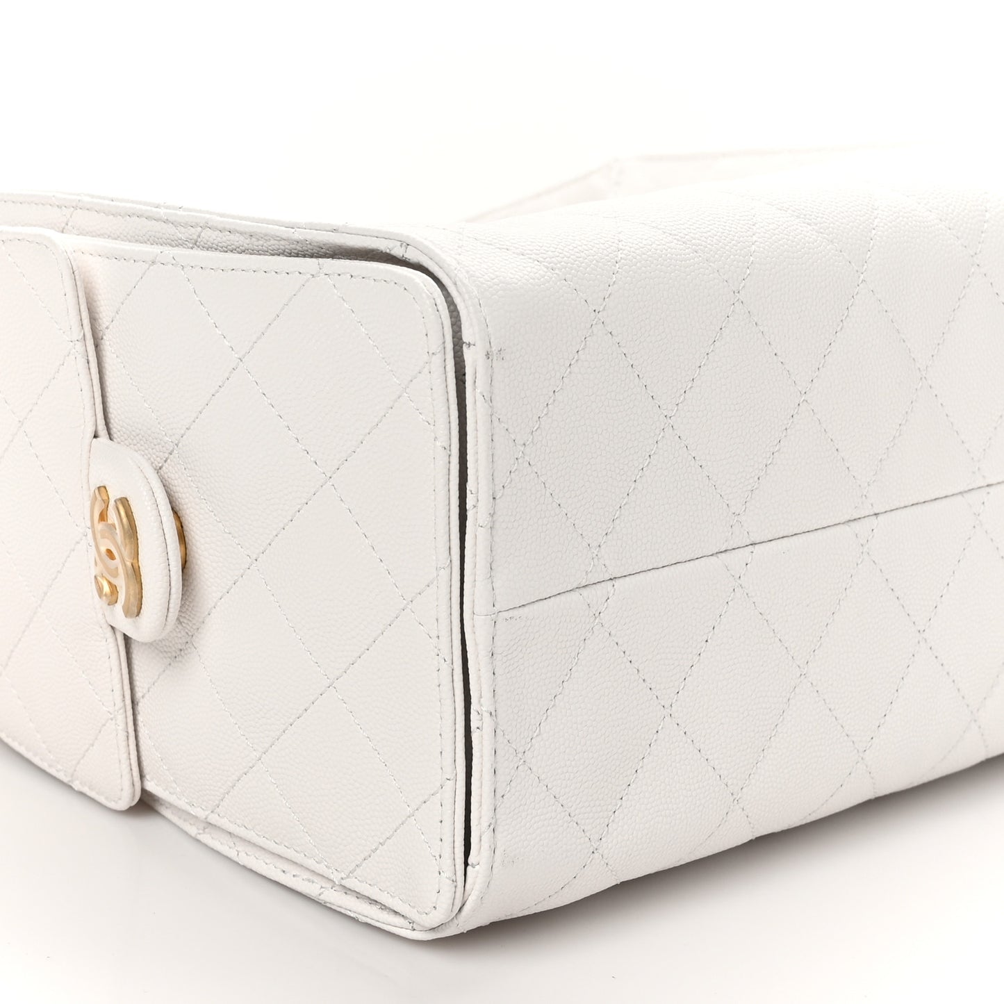 Caviar Quilted Small Chanel 25 Handbag White