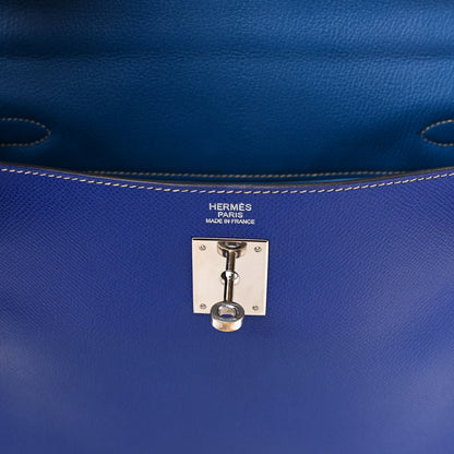 Hermes Epsom Candy Kelly Retourne 32 Bleu Electrique Mykonos 6 of 13