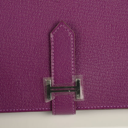Hermes Chevre Mysore Bearn Gusset Wallet Anemone 7 of 10