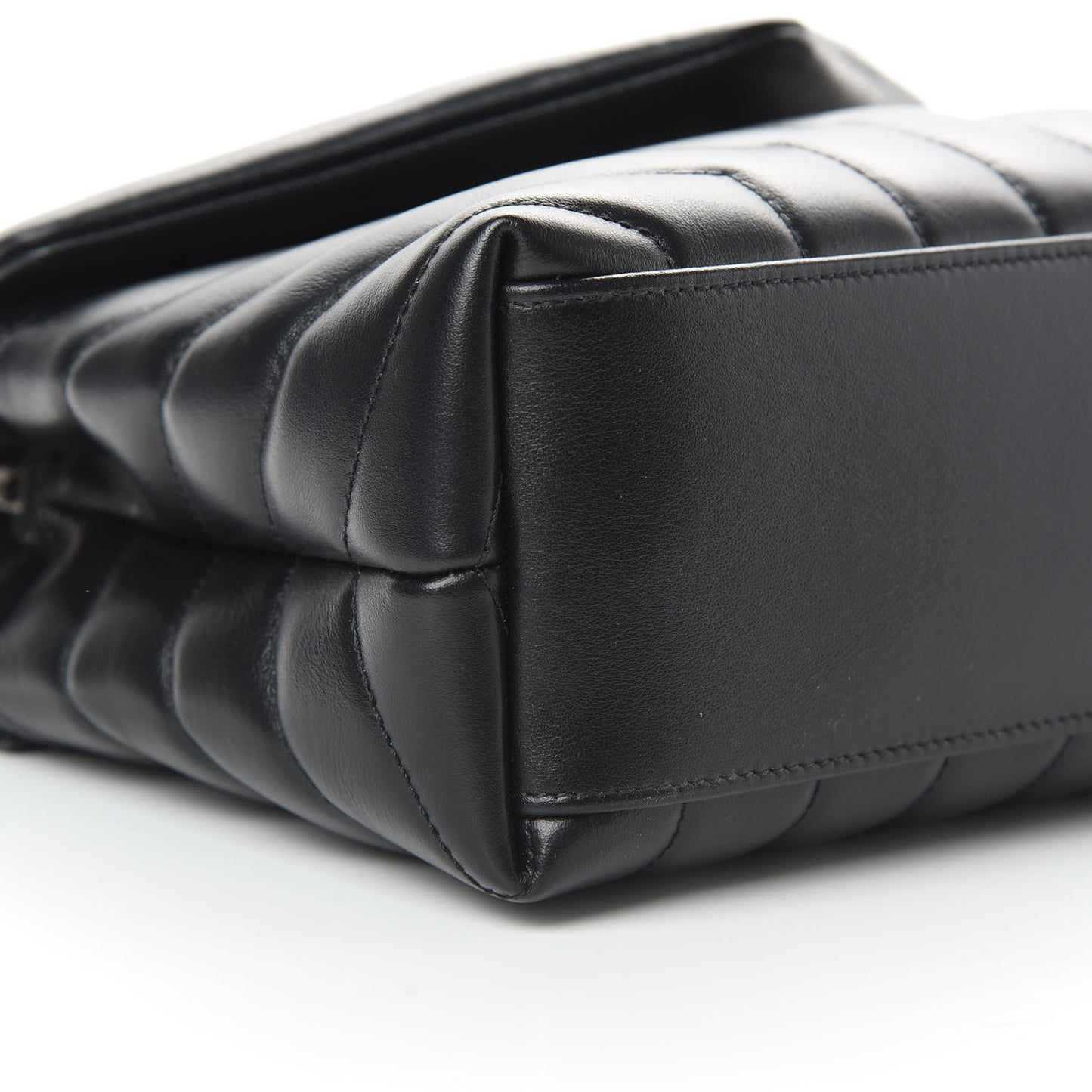 Calfskin Y Quilted Monogram Small Loulou Chain Satchel Black