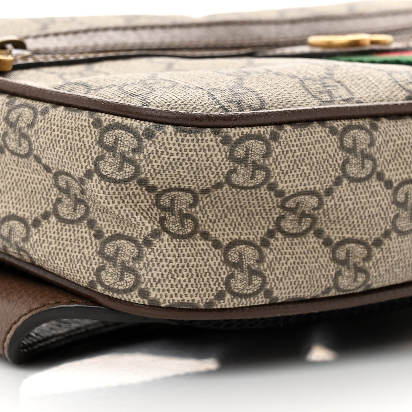 Soft GG Supreme Monogram Medium Ophidia Belt Bag Dark Brown