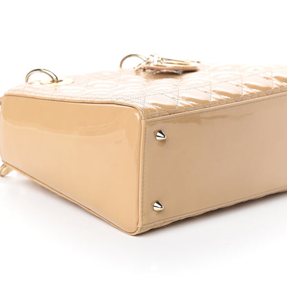 Christian Dior Patent Cannage Medium Lady Dior Beige 6 of 7