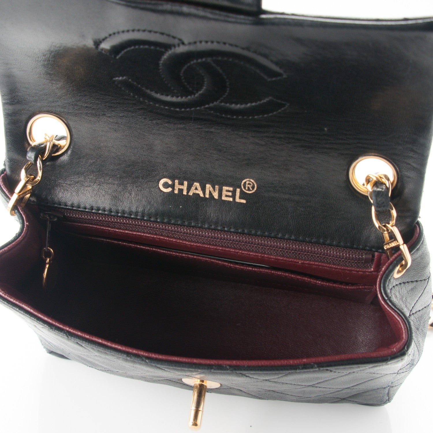 Chanel Lambskin Quilted Mini Square Flap Black 6 of 11
