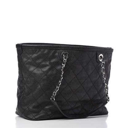 Chanel Grained Calfskin Quilted Small Daily Shopping Tote Black 4 of 10