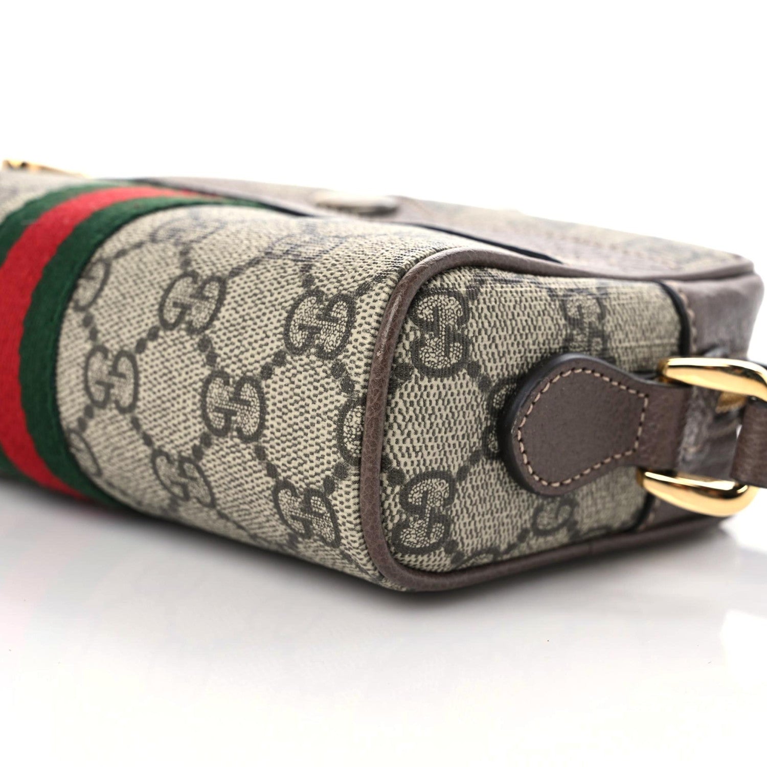 Gucci GG Supreme Monogram Web Mini Ophidia Shoulder Bag Brown 5 of 9