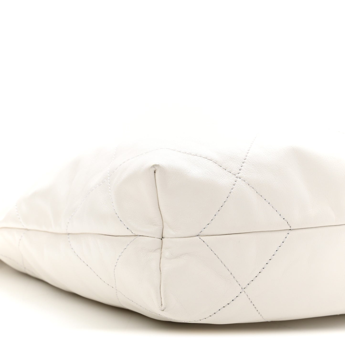 Shiny Calfskin Quilted Small Chanel 22 White