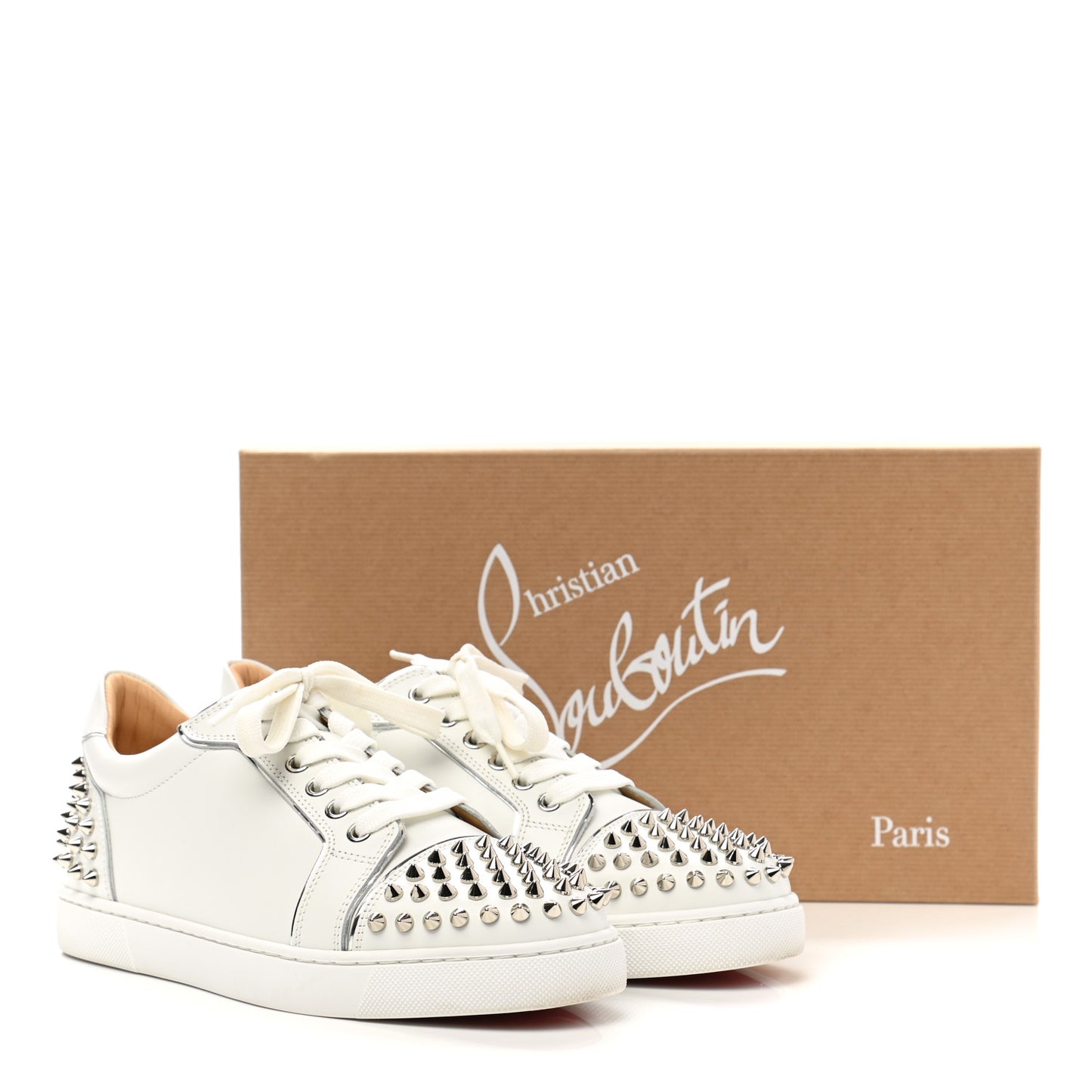 Calfskin Spikes Womens Vieira 2 Flat Sneakers 38 White