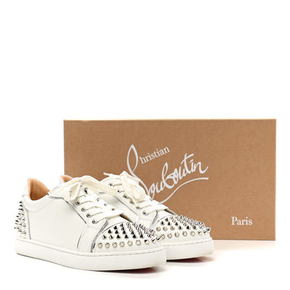 Christian Louboutin Calfskin Spikes Womens Vieira 2 Flat Sneakers 38 White 11 of 11