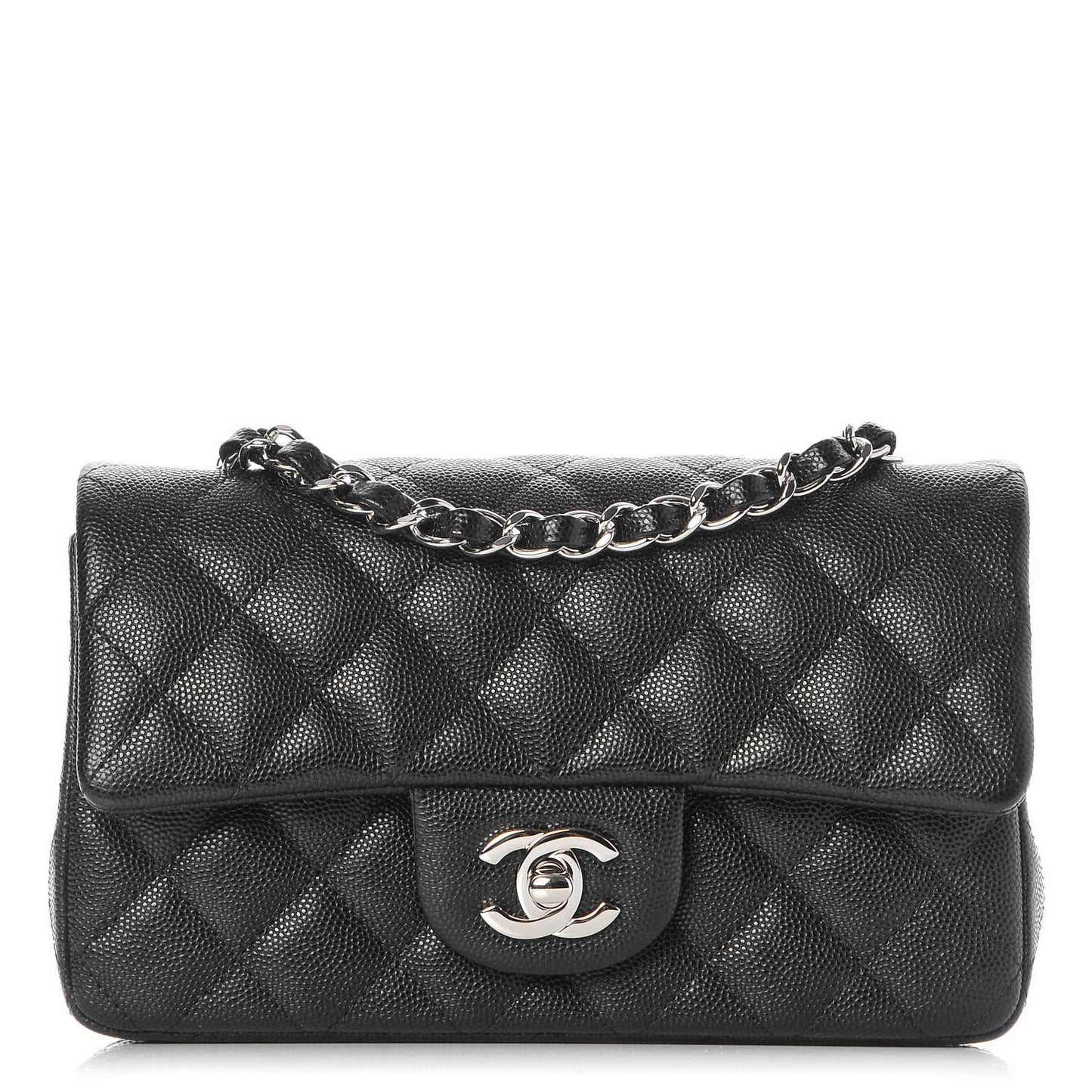 Caviar Quilted Mini Rectangular Flap Black